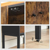 Industrial Side Cabinet Slim Vintage Sideboard Bedside Storage Cupboard Small