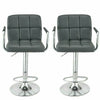 2 × Bar Stools Leather Chair Breakfast Chairs Swivel Gas Lift Kitchen Cushioned