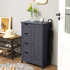 Bathroom Cabinet 4 Drawer Grey Wooden Storage Cupboard Standing Unit LHC41GY