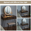 Vanity Makeup Dressing Table Wooden Cosmetic Table Stool Set W/ Light & Mirror