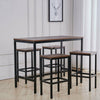 Kitchen Dining Set Steel 2/4Chairs+Tables Wood Seat Retro France Bistro Bar Cafe