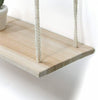 Boho Wall Hanging Shelf With Rope Tapestry Macrame 2 Tier Oak White Wood Shelves