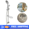 Adjustable Bathroom Shower Head Holder Riser Rail Bracket Slider Bar Chrome Kit