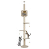 Floor to Ceiling Cat Tree 220-260cm Climbing Tower with Scratching Post Condo