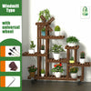 Multi Tier Flower Rack Plant Pot Stand Wood Shelves Bonsai Display Shelf Indoor