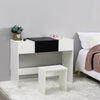 Modern White Dressing Table Makeup Desk w/Flip-up Drawer Mirrors & Stool NEW