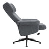 Office Executive Chair & Footstool Manual Reclining Swivel Armchair Lounger Seat