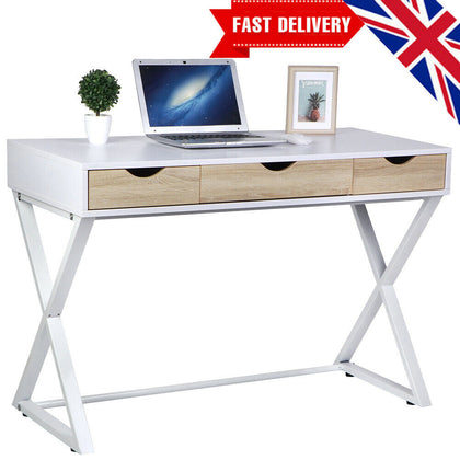 110cm Corner Computer Desk Laptop Table Workstation Gaming Study Wooden Desktop