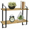Ajustable Length Floating Shelves Wall Mount Unit with Timber Board Metal Frame