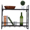 Metal&Wood Wine Bottle Holder and Glasses Storage Rack | Wall Mounted Organiser