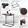 Wooden C-Shape Industrial Side End Table Sofa Coffee Laptop Table Living Bedroom