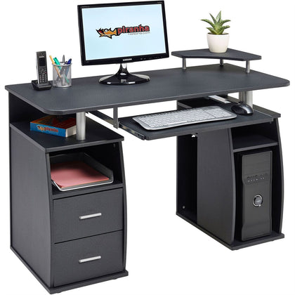 Computer Desk with Shelves Cupboard & Drawers Home Office - Piranha Tetra PC 5g