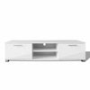 TV Cabinet 2 Shelves 2 Compartments with Doors High-Gloss White 120x40.3x34.7 cm