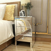 Mirrored Glass Furniture Bedside Table Cabinet 3 Drawers Bedroom NightStand uk