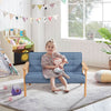 Linen Padded Kids Armchair Sofa Chair Wooden Frame 1-2 Seater Children Furniture