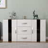 Wooden Luxurious Sideboard/Cupboard Storage Cabinet with LED Lights White+Walnut