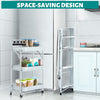 3 Tier Kitchen Trolley Cart Handle Slim Rolling Wheel Storage Basket Rack Salon