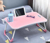Folding Laptop Bed Tray Table Portable Lap Desk Notebook Breakfast Cup Slot UK