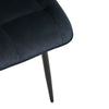Set of 2 Blue Grey Velvet Dining Chairs Dinning Kitchen Room Metal Leg Padded