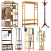 Wooden Clothes Rail Garment Hanging DIsplay Stand Shelves Freestanding Bedrorom