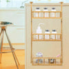 Bamboo Wooden Refrigerator Rack Wall Hanging Shelf Kitchen Storage Free Standing