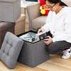 Folding Ottoman Storage Box Pouffe Seat Stool Home Chair Footstool Storage-Bench