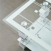 Rectangle Glass Coffee Table with Stroage Modern Living Room Furniture Chrome