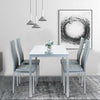 Classic Glass Dining Table and 4 Chairs PU Leather Set Kitchen Home Furniture