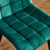 Modern 2x Velvet Dining Chairs Kitchen Dinning Room Metal Leg Padded Dark Green