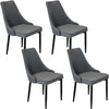 4 Dining Chairs Fabric Lounge Kitchen Dining Room Set Furniture Pair Padded Grey