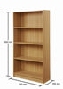 4 Tier Bookcase Tall Display Shelving Storage Unit Wood Furniture Oak
