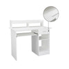 UK Computer Desk with Drawers Storage Shelf Keyboard Tray Laptop Table White