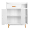Cupboard White Storage Cabinet Sideboard with 3 Shelves, 2 Doors and 1 Drawer