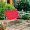 2 Seater Folding Camping Chair Garden Patio Lounger Bench Seat Garden Patio Outd