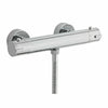 Thermostatic Shower Bar Mixer Valve Tap Chrome Bathroom Twin Bottom 1/2" Outlet