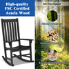 Outdoor Rocking Chair Wooden Frame Porch Chair Garden Balcony Backyard Black