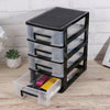 4 Tiers Plastic Storage Drawer Box Organizer Cabinet Office Home Desktop Tidy UK