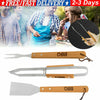 Professional Stainless Steel Barbeque BBQ Utensils Spatula Tongs Fork Set Outdoo