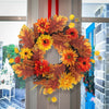 55cm Halloween Wreath Door Sunflower Autumn Maple Leaf LED Garland Festival Deco