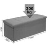 Large Grey Linen Folding Storage Ottoman Pouffe Seat Foot Stool Storage Box Size