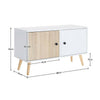 Scandinavian Wood TV Stand Vintage Media Unit Small Storage Cabinet with 2 Doors
