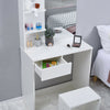 White Dressing Table Set Makeup Vanity Desk Bedroom w/ Drawer&Mirror&