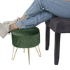 Velvet Round Ottoman Footstool with Storage Sofa Foot Stool Living Room Footrest