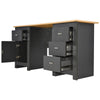 Computer Desk With 4 Drawer & Door PC Laptop Table Home Office Study Workstation