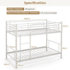 3FT Metal Bunk Bed Single over Single Loft Bed Frame W/ Ladder Safety Guardrail