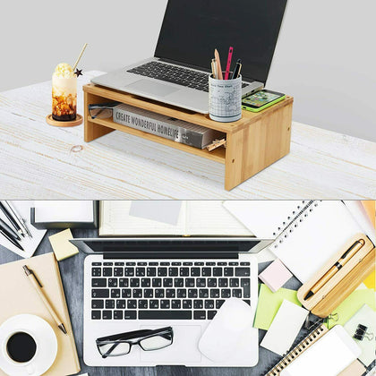 Bamboo Adjustable Portable Laptop Desk Lazy Table Stand Lap Sofa Bed PC Notebook