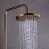 Retro Rund Duschsystem Duschset Duscharmatur Gold Bad Regendusche mit Handbrause
