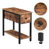 HOOBRO Side Table End Sofa Table Narrow Nightstand Wood Look Accent Furniture