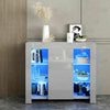 TV Unit Cabinet Stand Sideboard Cupboard Matt Body & High Gloss Door LED Lights