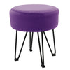 Velvet Padded Footstool w/ Metal Hairpin Legs Living Room Bedroom Hallway Stool